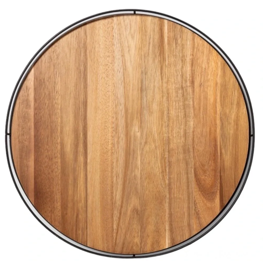 Hearth & Hand Wooden 18” Lazy Susan with Metal Trim